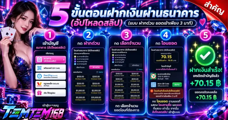 temtem168 ขั้นตอนฝากเงิน